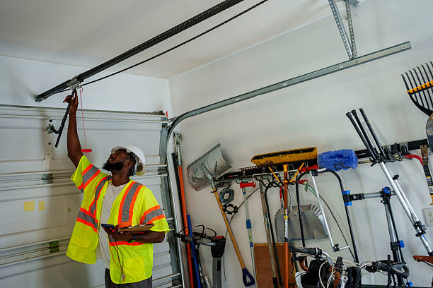 Professional Garage Door Panel Replacement technician working in Val Verde Park, TX